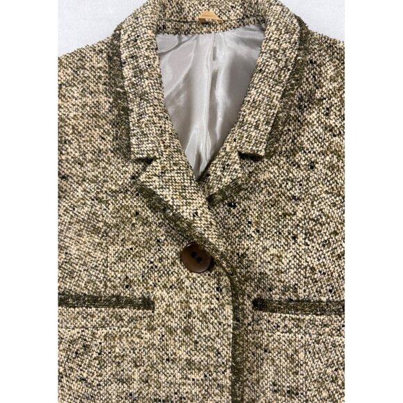 Vintage Inspired Brown Tweed Wool Women M Crop Jacket Equestrian Academia Money - Picture 2 of 8